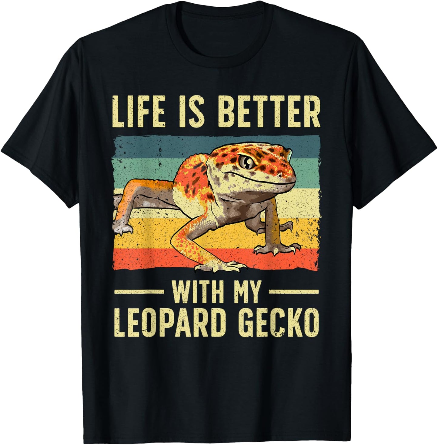 Cool Leopard Gecko Women Kids Leopard Gecko Lover T-Shirt - T-Shirt | Black