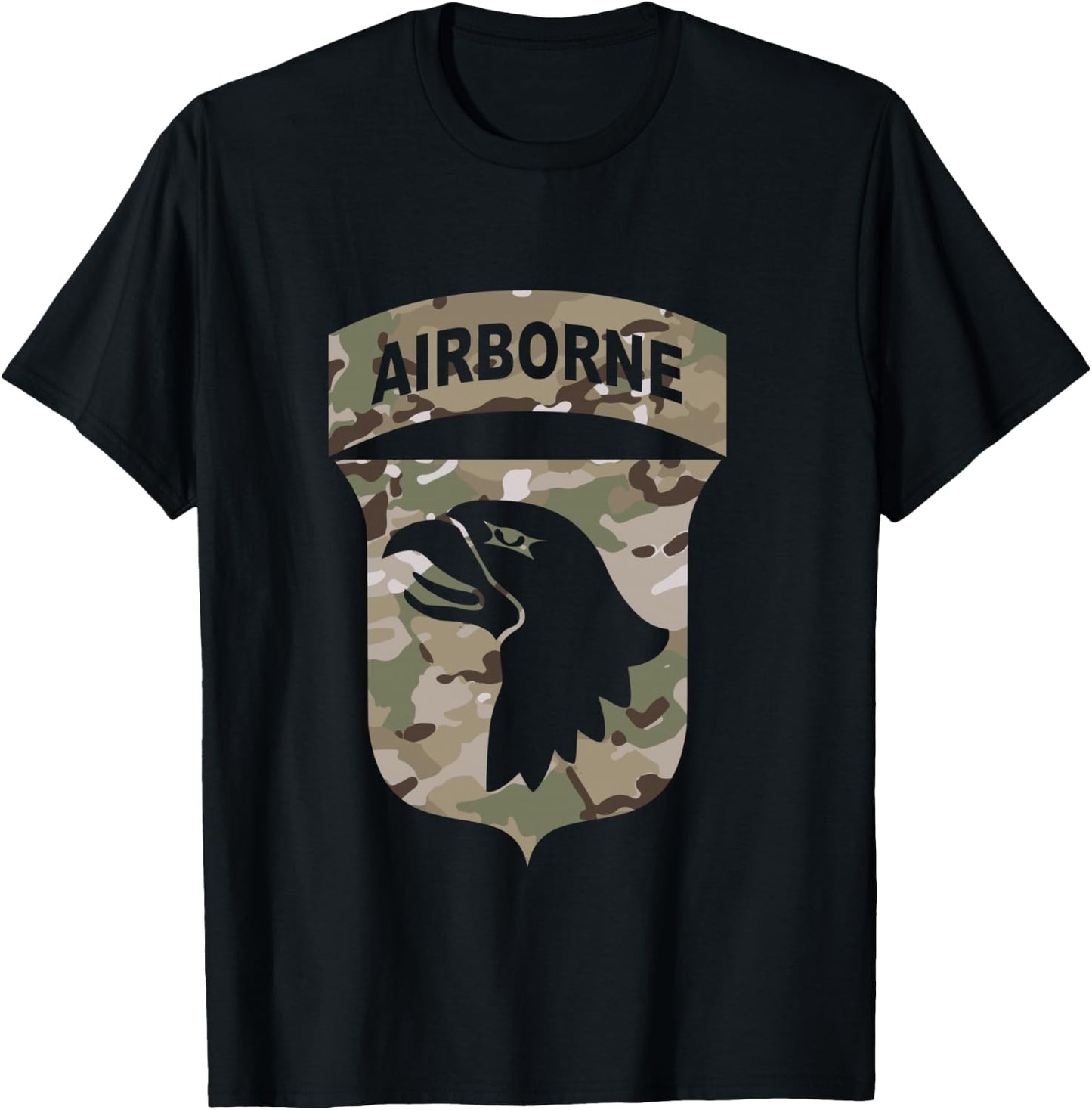 Camo 101st Airborne Division - OCP ACU Multicam Camouflage T-Shirt - T-Shirt | Black