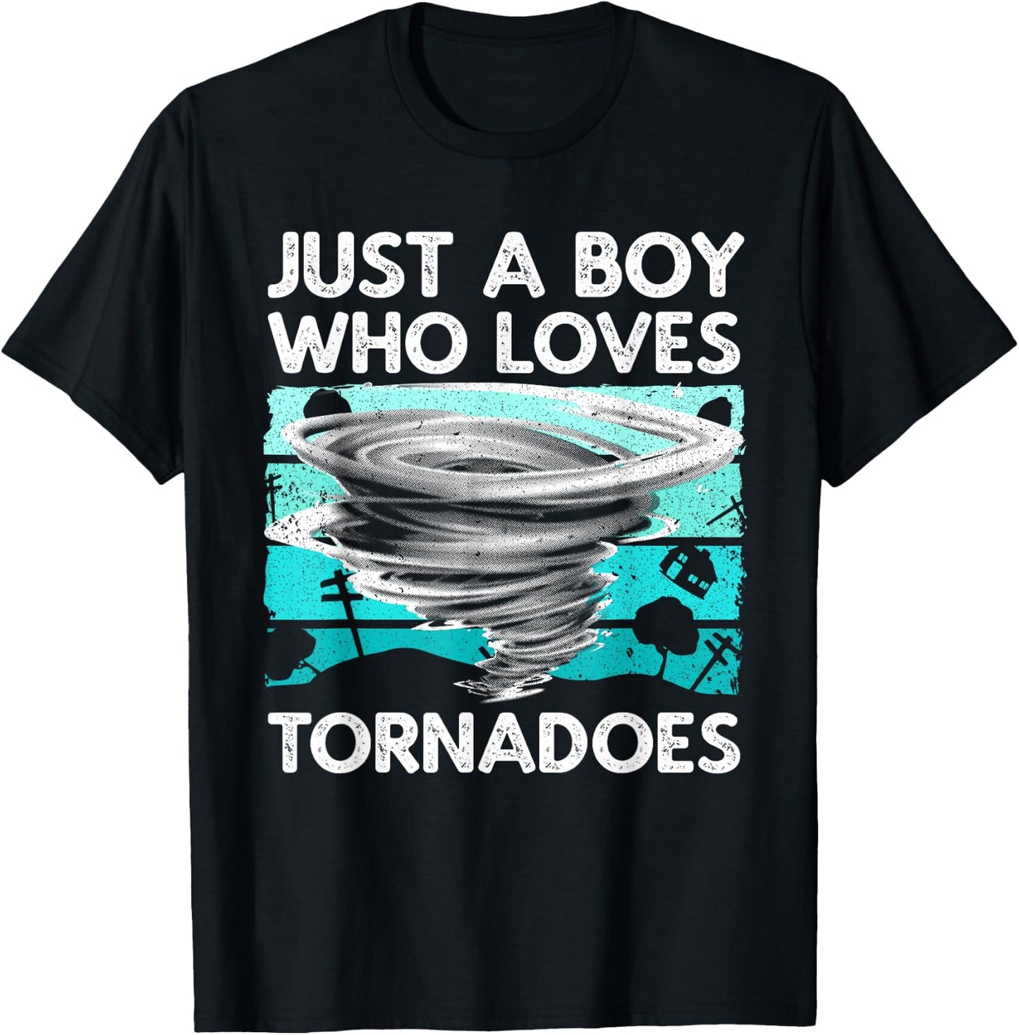 Funny Tornado Art Boys Weather Storm Tornado Chaser T-Shirt - T-Shirt | Black