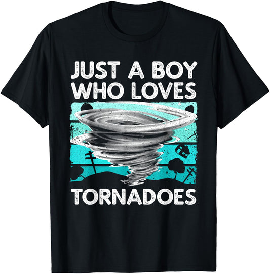 Funny Tornado Art Boys Weather Storm Tornado Chaser T-Shirt - T-Shirt | Black