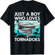 Funny Tornado Art Boys Weather Storm Tornado Chaser T-Shirt - T-Shirt | Black