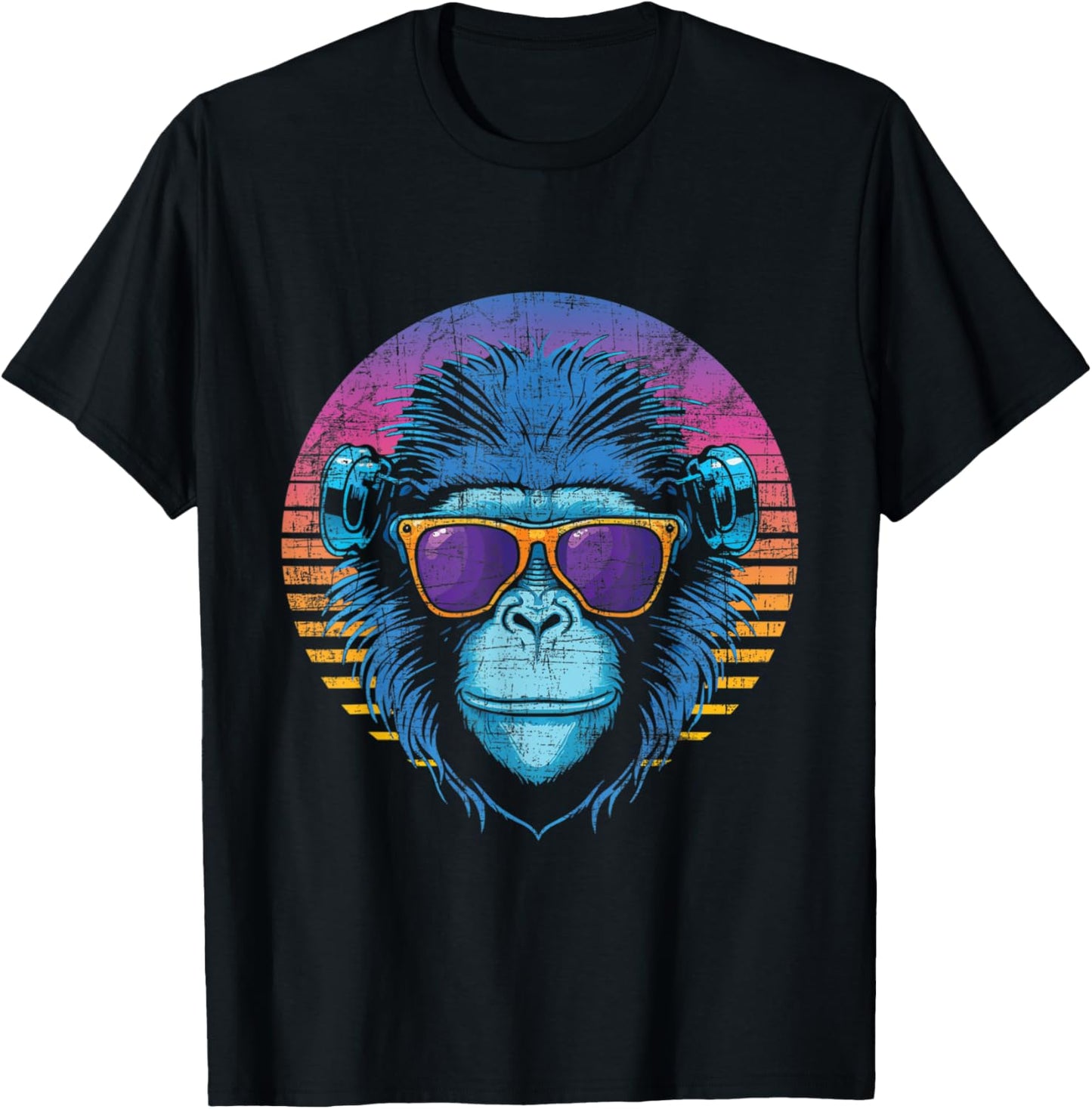Cool Hipster Monkey - Primate Jungle Safari Zoo Animal Lover T-Shirt - T-Shirt | Black