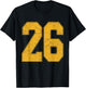 Number 26 Numbered Uniform Sports Team Jersey 26th Birthday T-Shirt - T-Shirt | Black