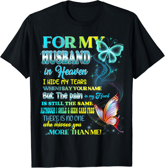 I'm Not A Widow I'm A Wife To A Husband With Wings Memories T-Shirt - T-Shirt | Black