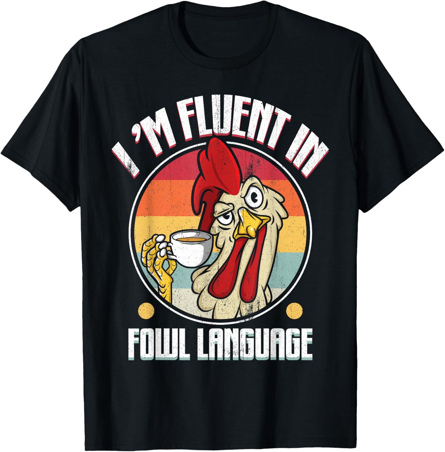 Flowing in Poultry Language Funny Chicken Lover Gift T-Shirt - T-Shirt | Black