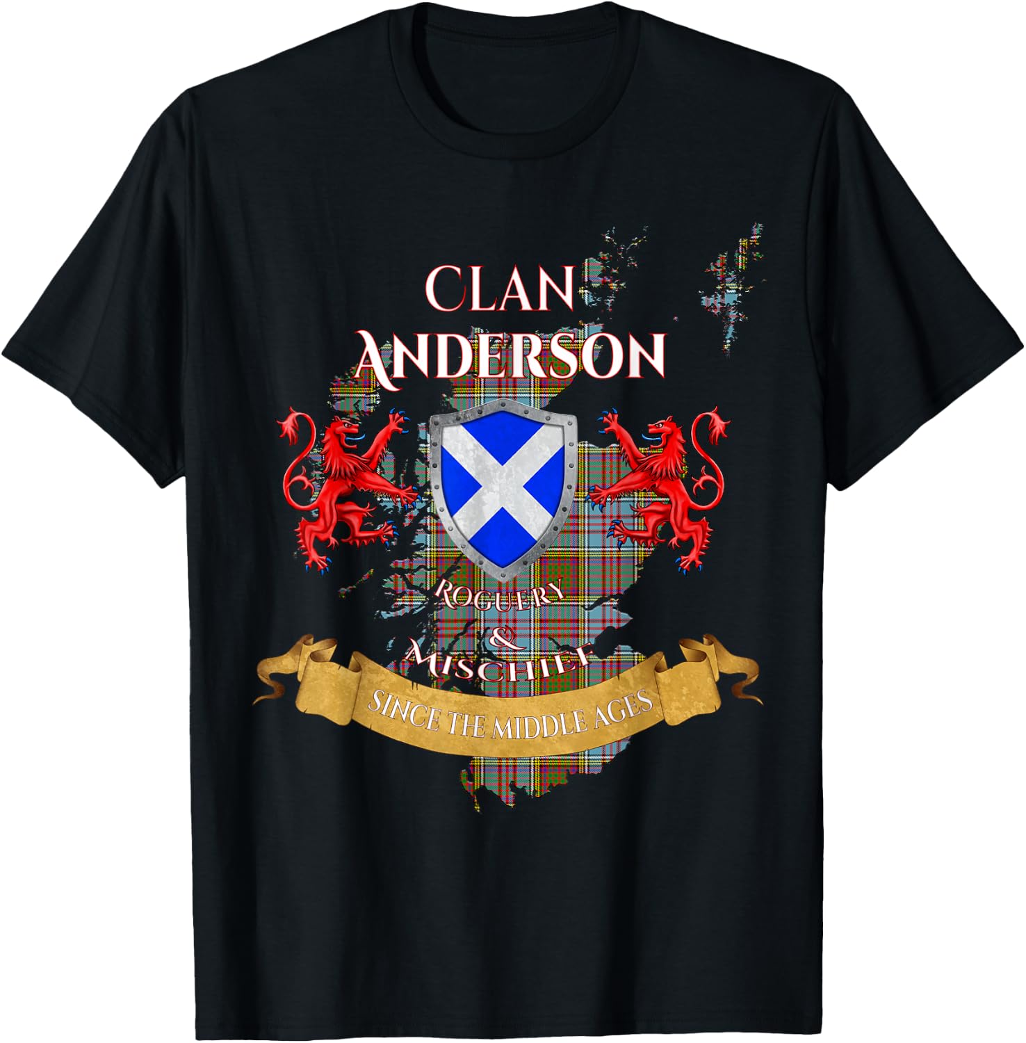 Anderson Scottish Family Clan Middle Ages Mischief T-Shirt - T-Shirt | Black
