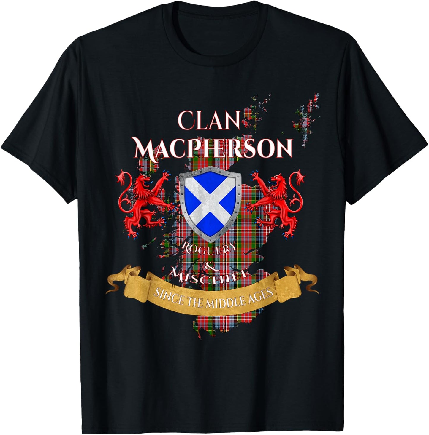 MacPherson Scottish Family Clan Middle Ages Mischief T-Shirt - T-Shirt | Black