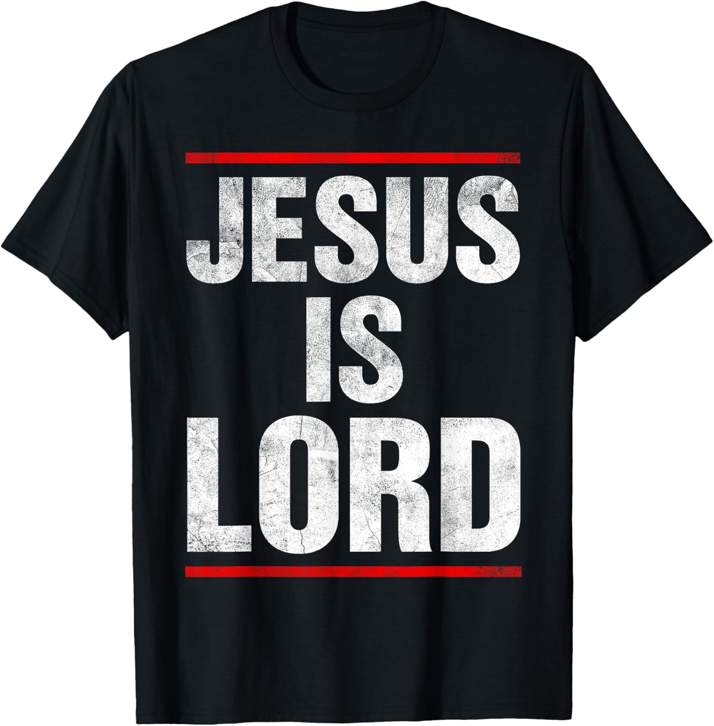Jesus Is Lord Retro Vintage T-Shirt - T-Shirt | Black