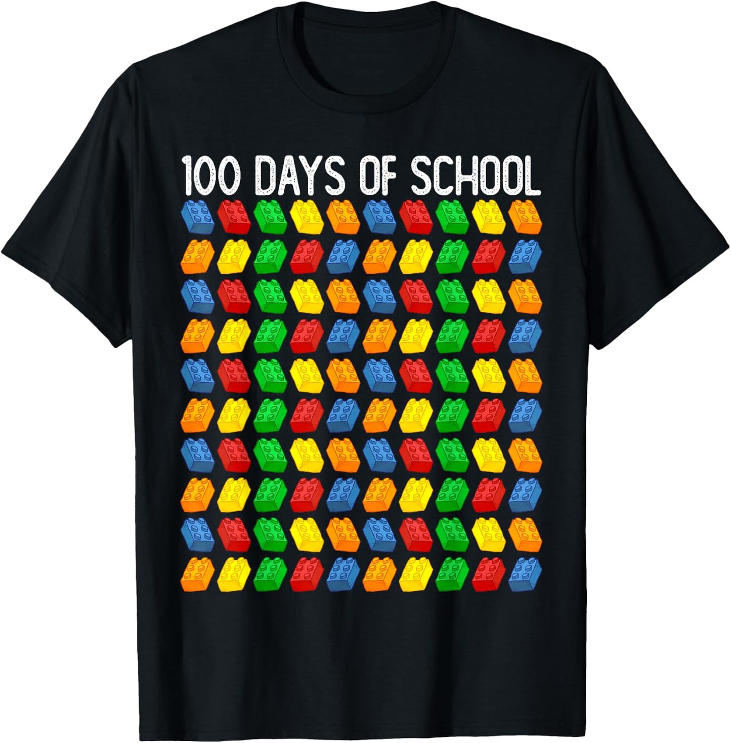 Master Builder Funny Building Blocks 100 Days of School Kids T-Shirt - T-Shirt | Black