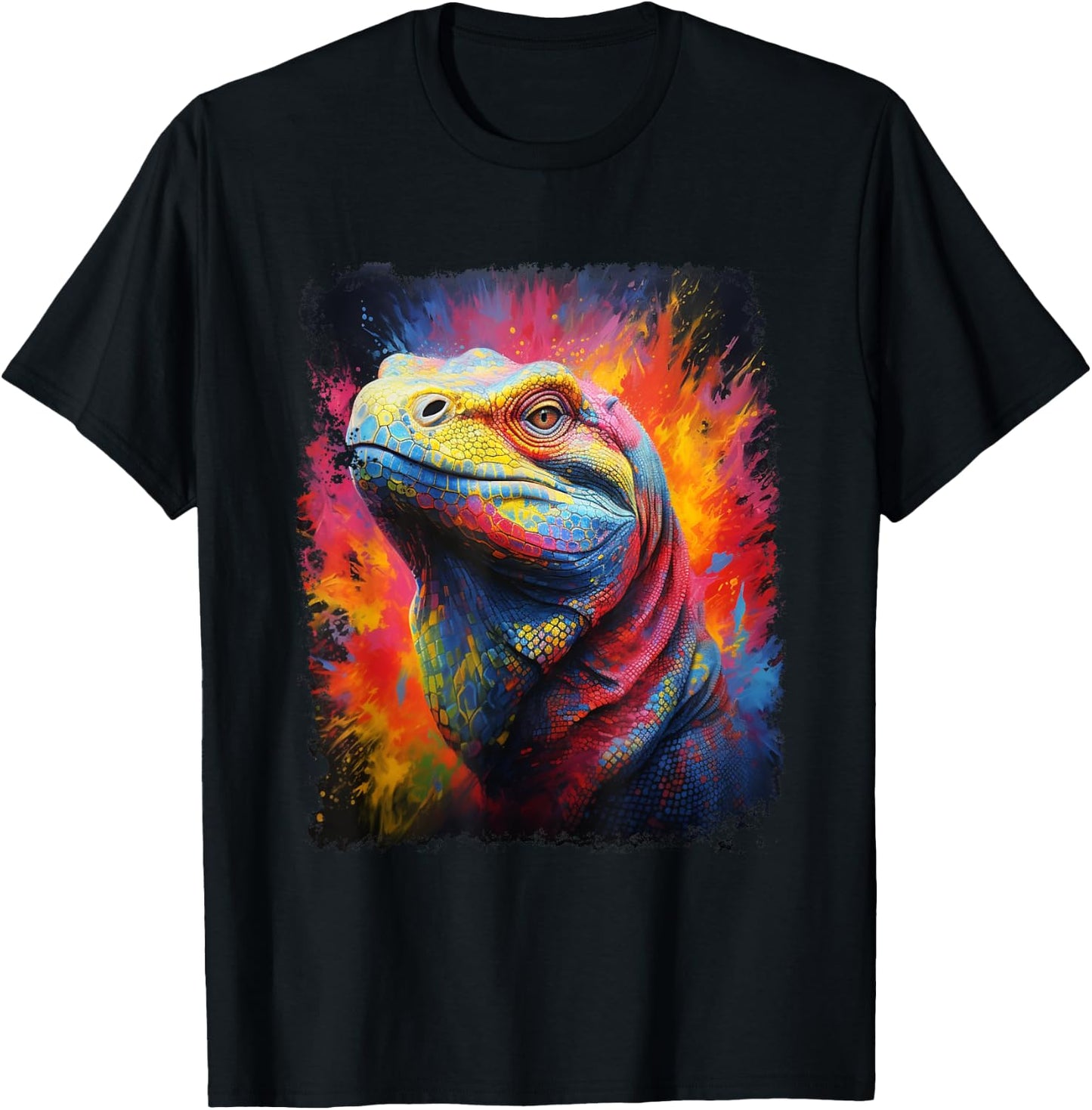 Pop Art Komodo Dragon T-Shirt - T-Shirt | Black
