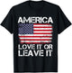 American Flag America Love It Or Leave It' USA Flag T-Shirt - T-Shirt | Black