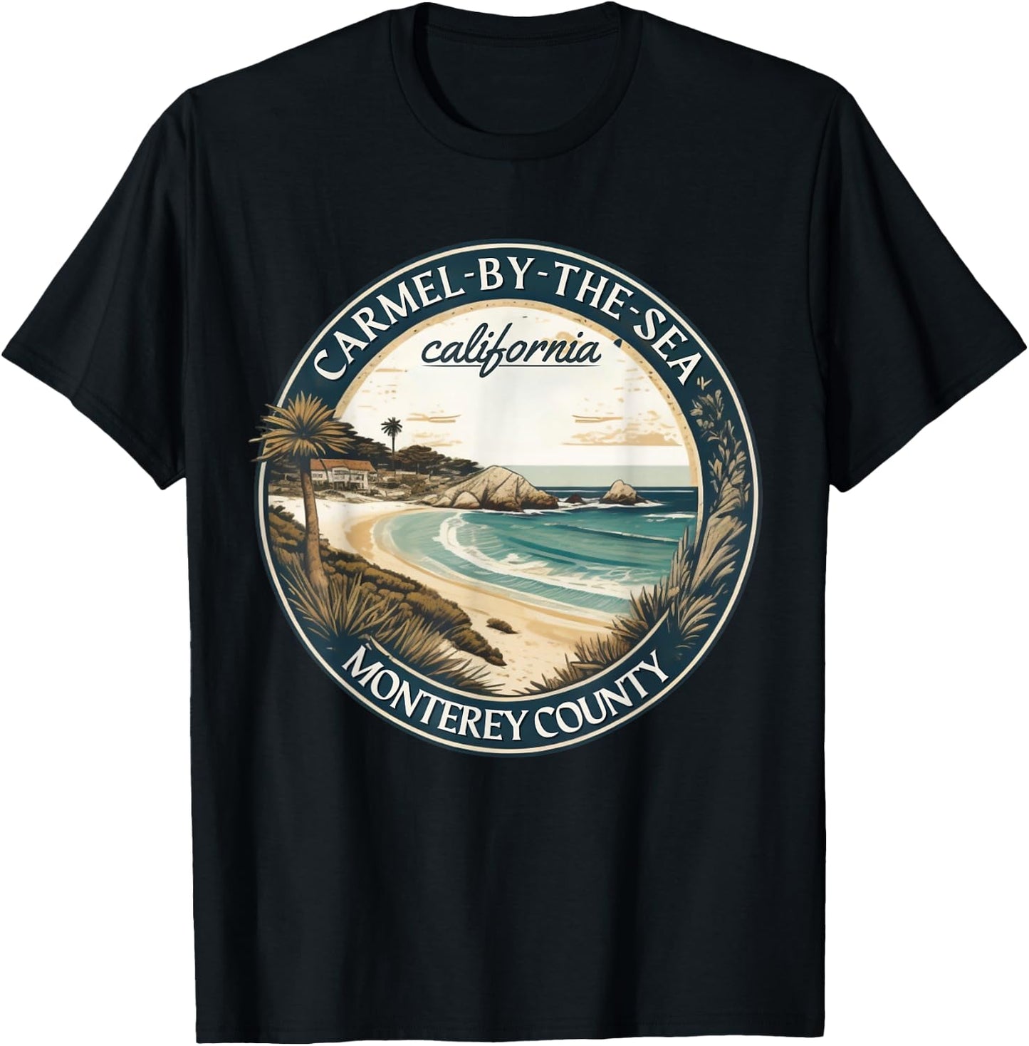 Carmel-by-the-Sea, California beach for family vocation Women Girls Kids T-Shirt - T-Shirt | Black
