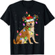 Shiba Inu Dog Lover Xmas Lighting Santa Shiba Inu Christmas T-Shirt - T-Shirt | Black
