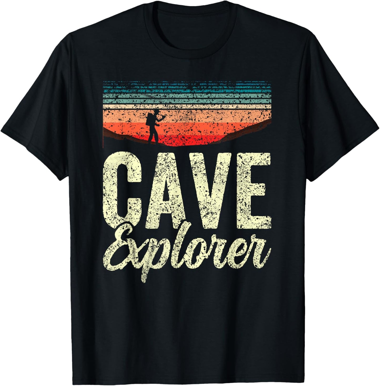 Cave Explorer Exploring Caving Hobby T-Shirt - T-Shirt | Black