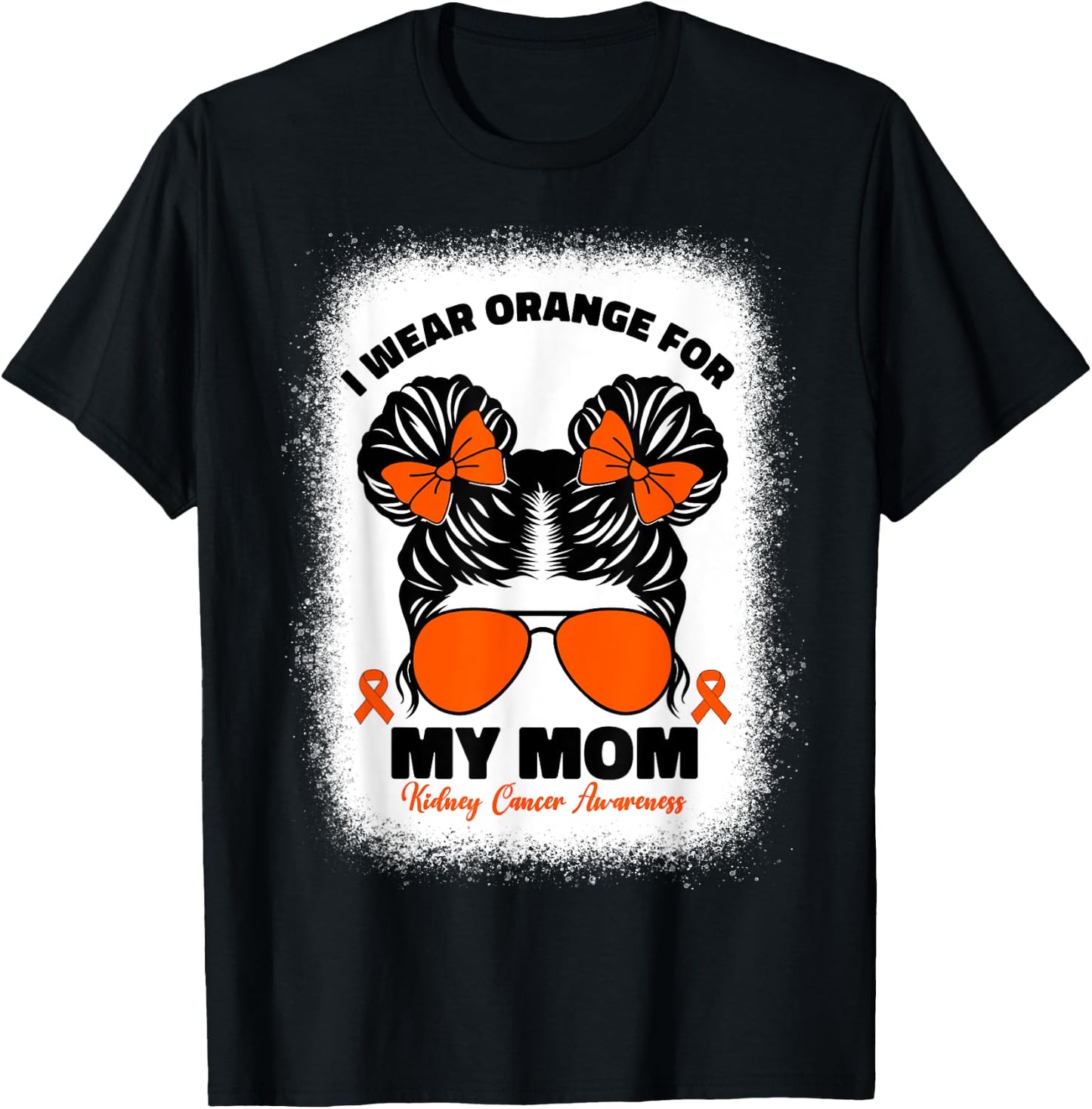 I Wear Orange For My Mom Kidney Cancer Awareness For Kids T-Shirt - T-Shirt | Black