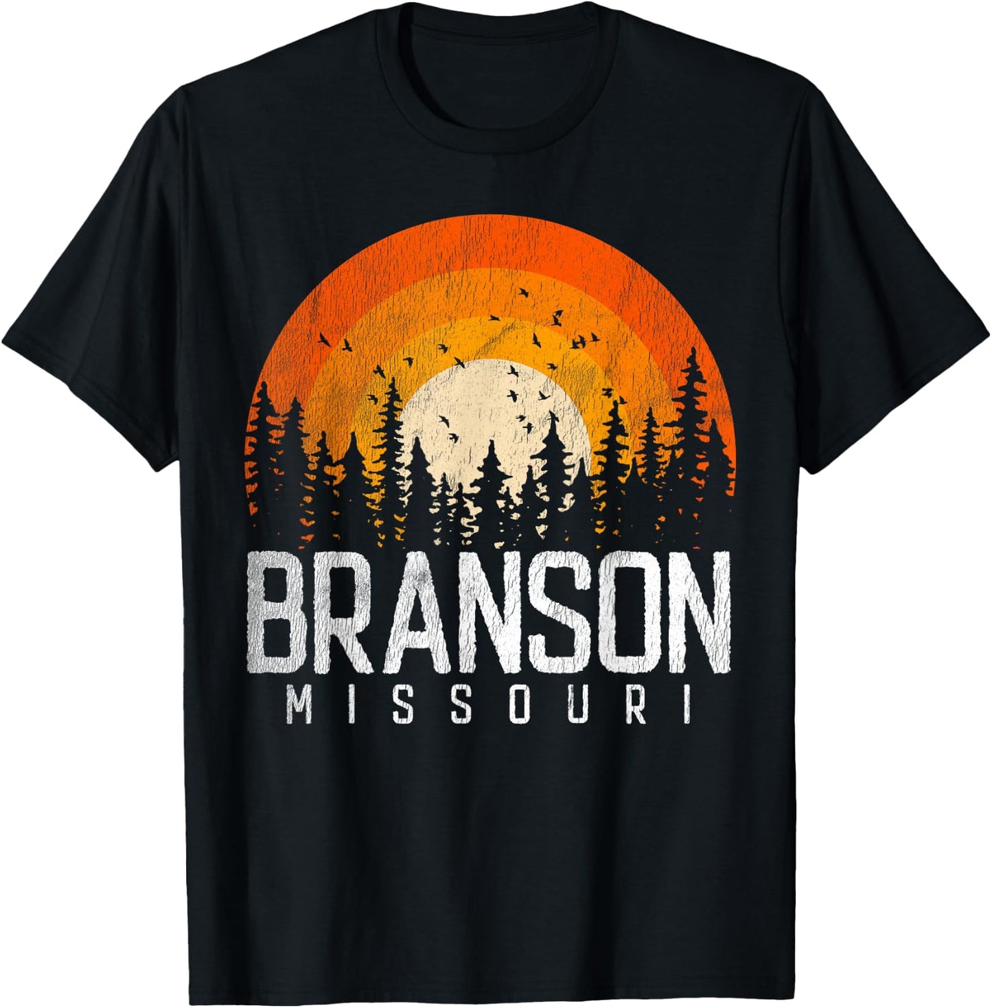 Branson Missouri MO Shirt Retro Vintage T-Shirt - T-Shirt | Black