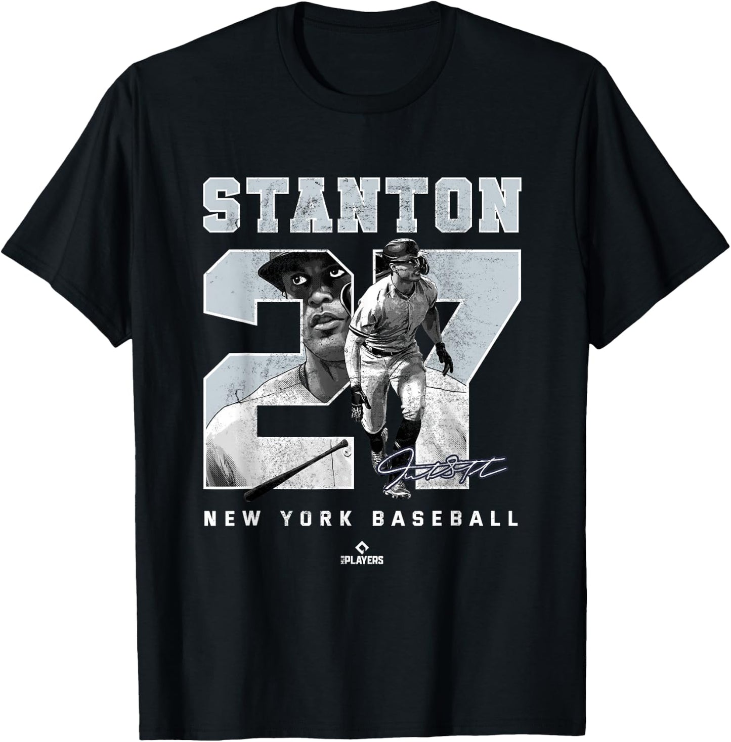 Number and Portrait Giancarlo Stanton New York MLBPA T-Shirt - T-Shirt | Black