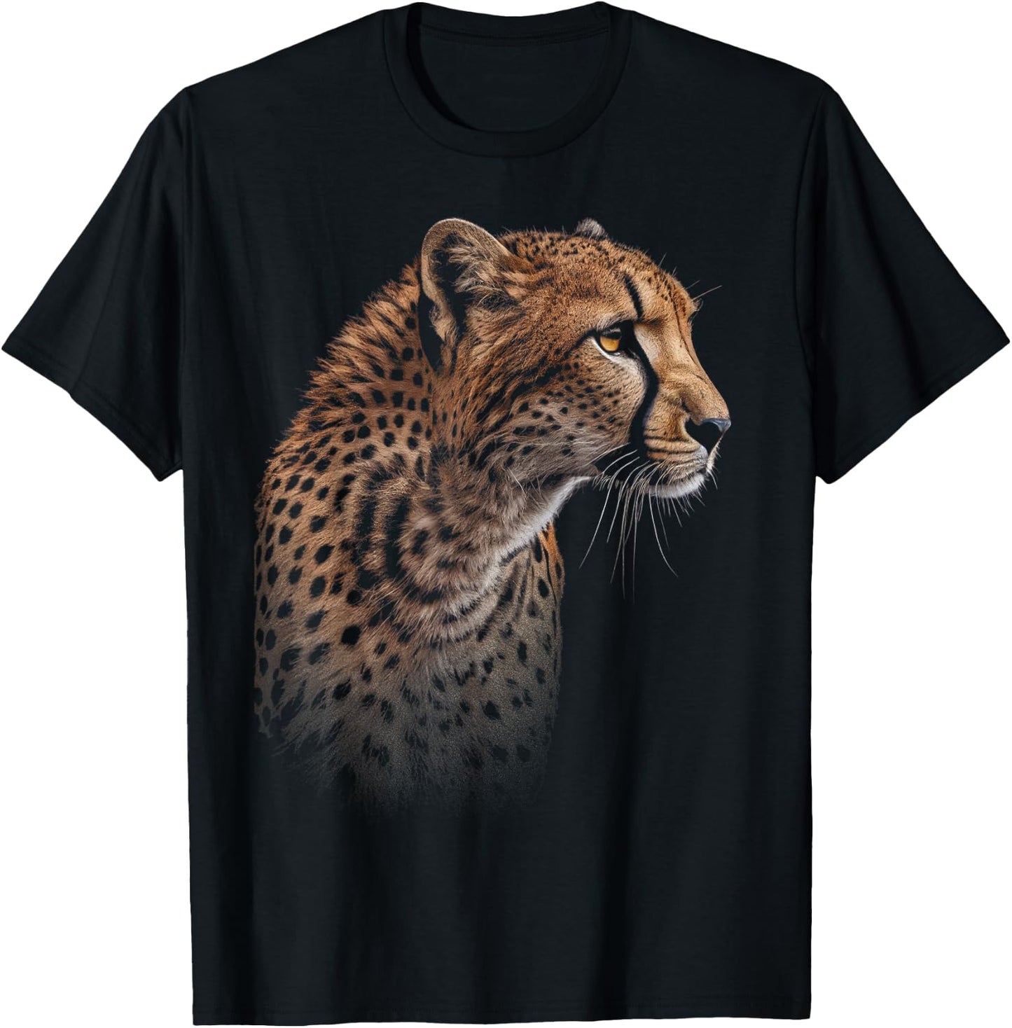 Leopard Cheetah Tiger Leopard Face Lion Cat T-Shirt - T-Shirt | Black