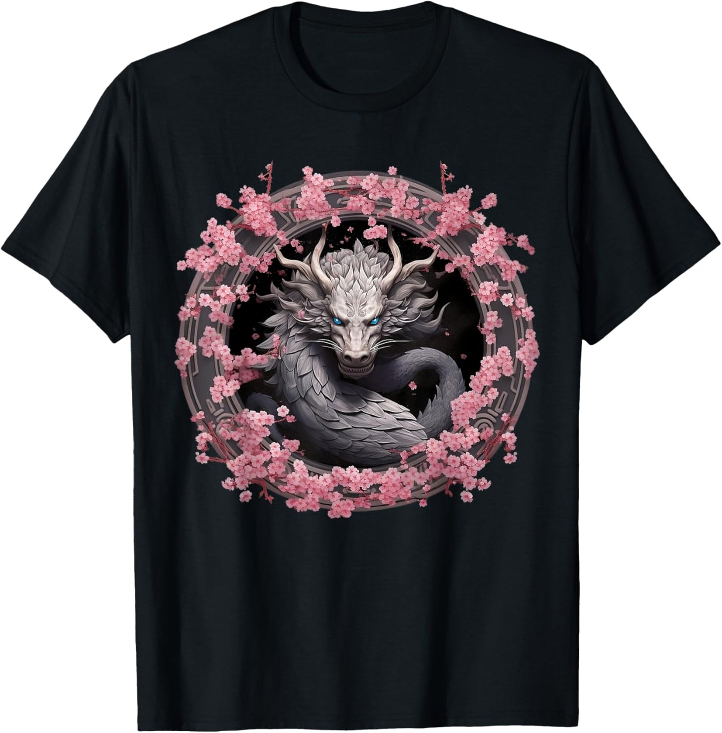 Blossom Dragon T-Shirt - T-Shirt | Black