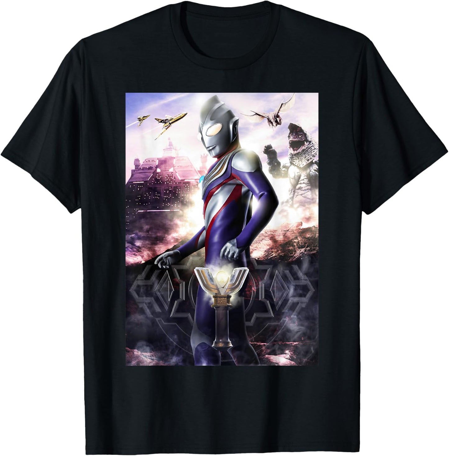 ULTRAMAN TIGA Poster Visual Design B T-Shirt - T-Shirt | Black
