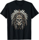Native American Chief Skull Indian Headdress T-Shirt - T-Shirt | Black