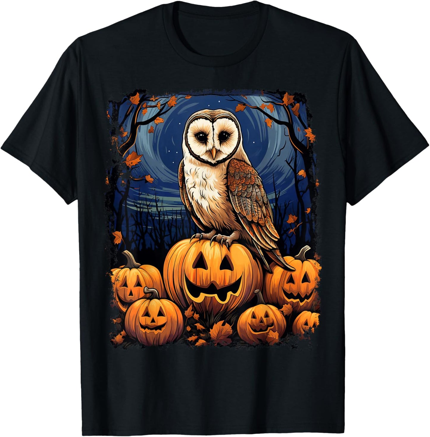 Pop Art Colorful Barn Owl Halloween T-Shirt - T-Shirt | Black
