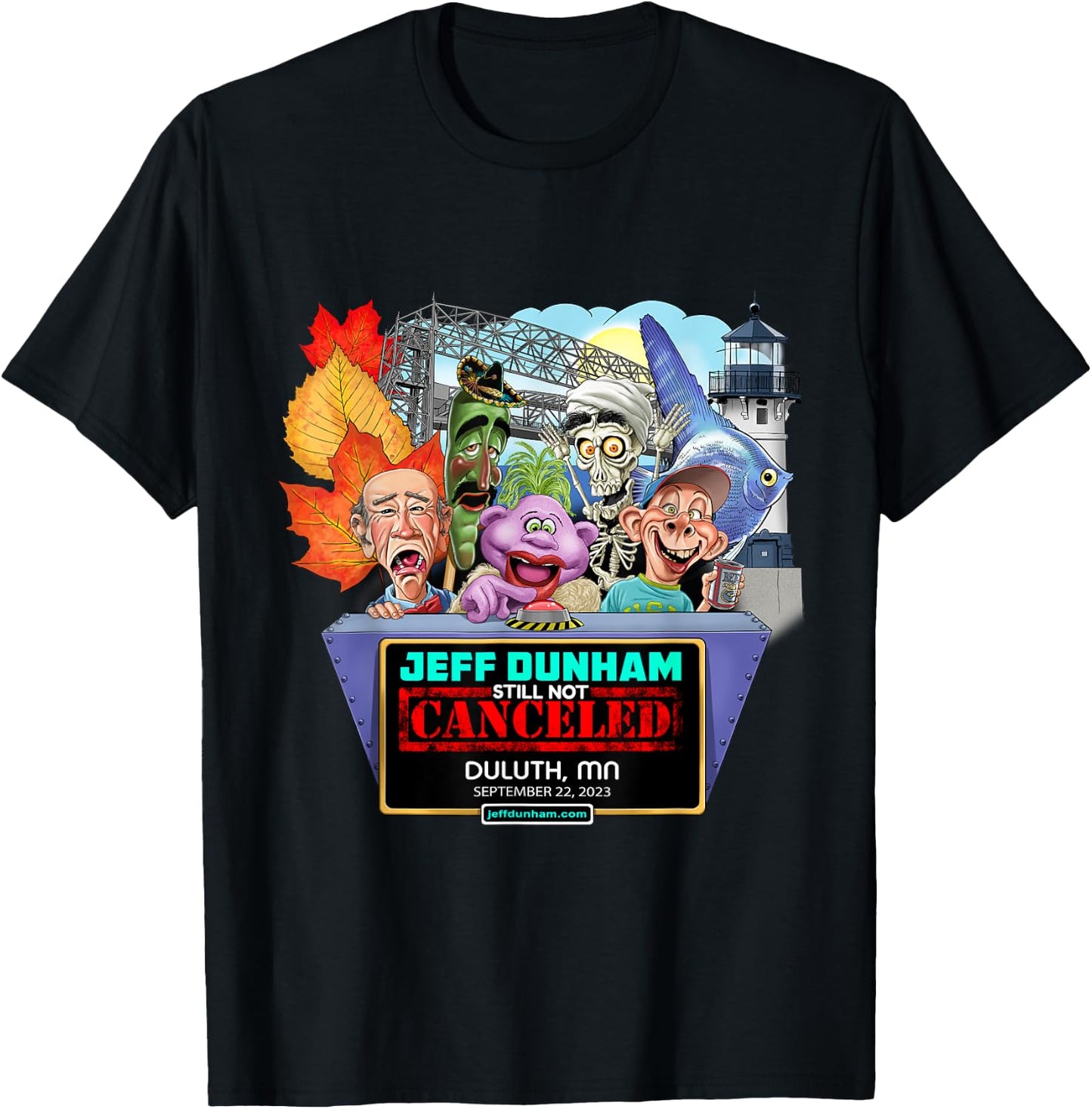 Jeff Dunham Duluth, MN (2023) T-Shirt - T-Shirt | Black