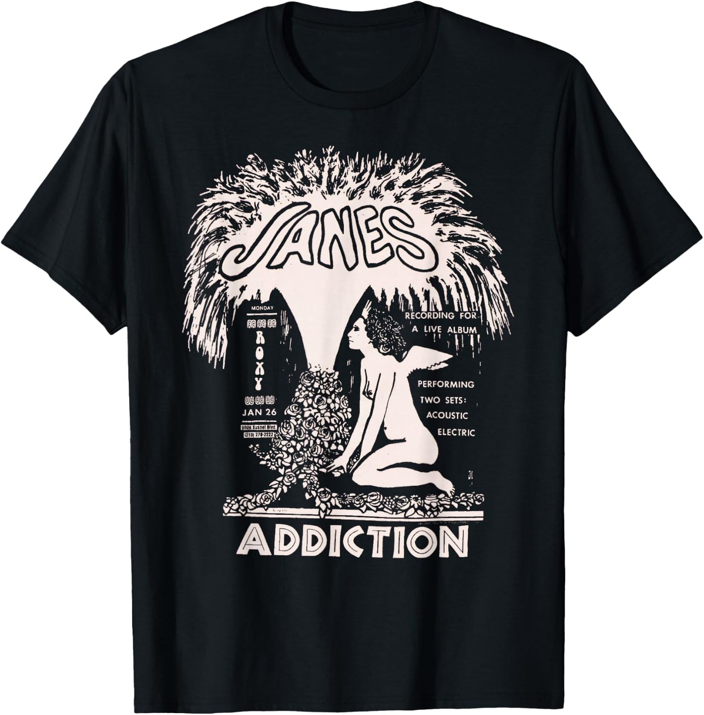 Jane's Addiction Official Adults - Black - Small - Short Sleeve - - Classic Fit - Solid Colors: 100% Cotton T-Shirt - T-Shirt | Black