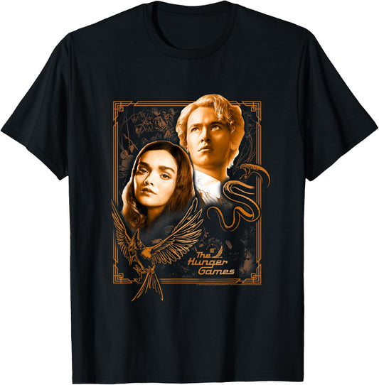 The Ballad of Songbirds and Snakes Framed Lucy Gray & Snow T-Shirt - T-Shirt | Black