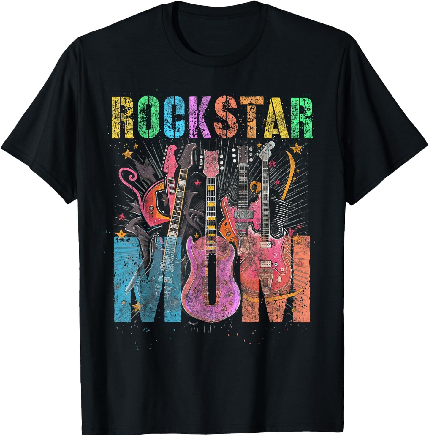 Funny ROCKSTAR MOM Rockin' Mommy Squad Mama Birthday T-Shirt - T-Shirt | Black