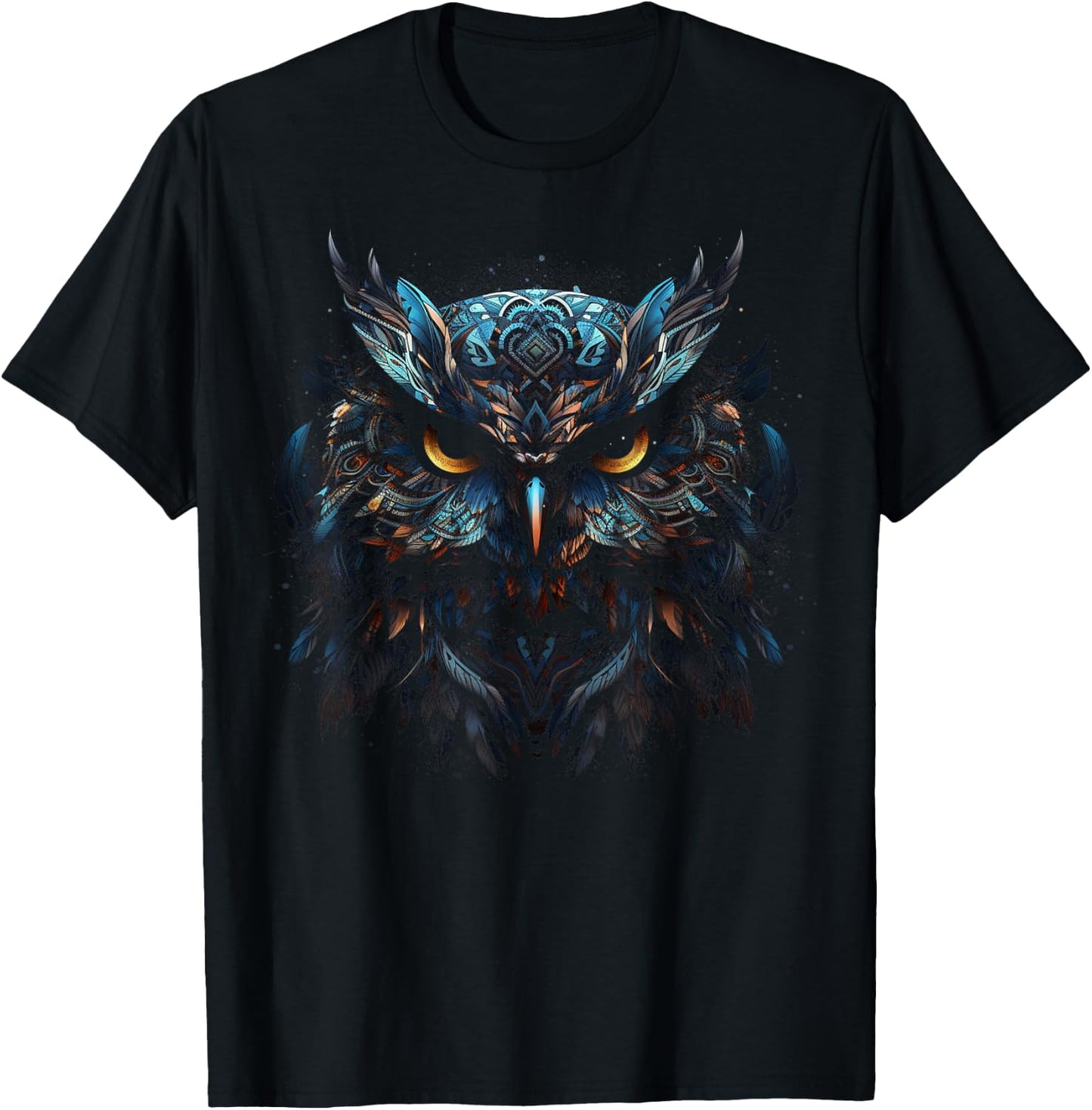 Owl Artwork - Animal Bird Art Owl T-Shirt - T-Shirt | Black