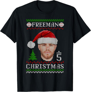 Freddie Freeman Los Angeles Baseball Christmas Sweater MLBPA T-Shirt - T-Shirt | Black
