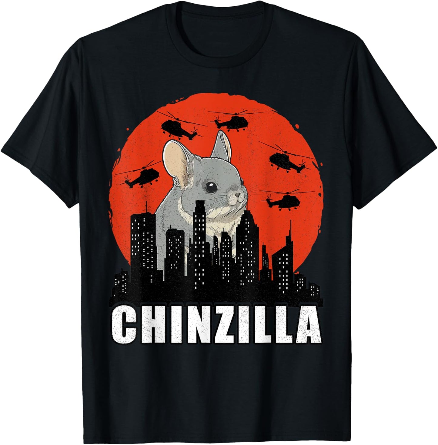 Chinchilla Chinzilla Retro Chinchilla Lovers Funny T-Shirt - T-Shirt | Black