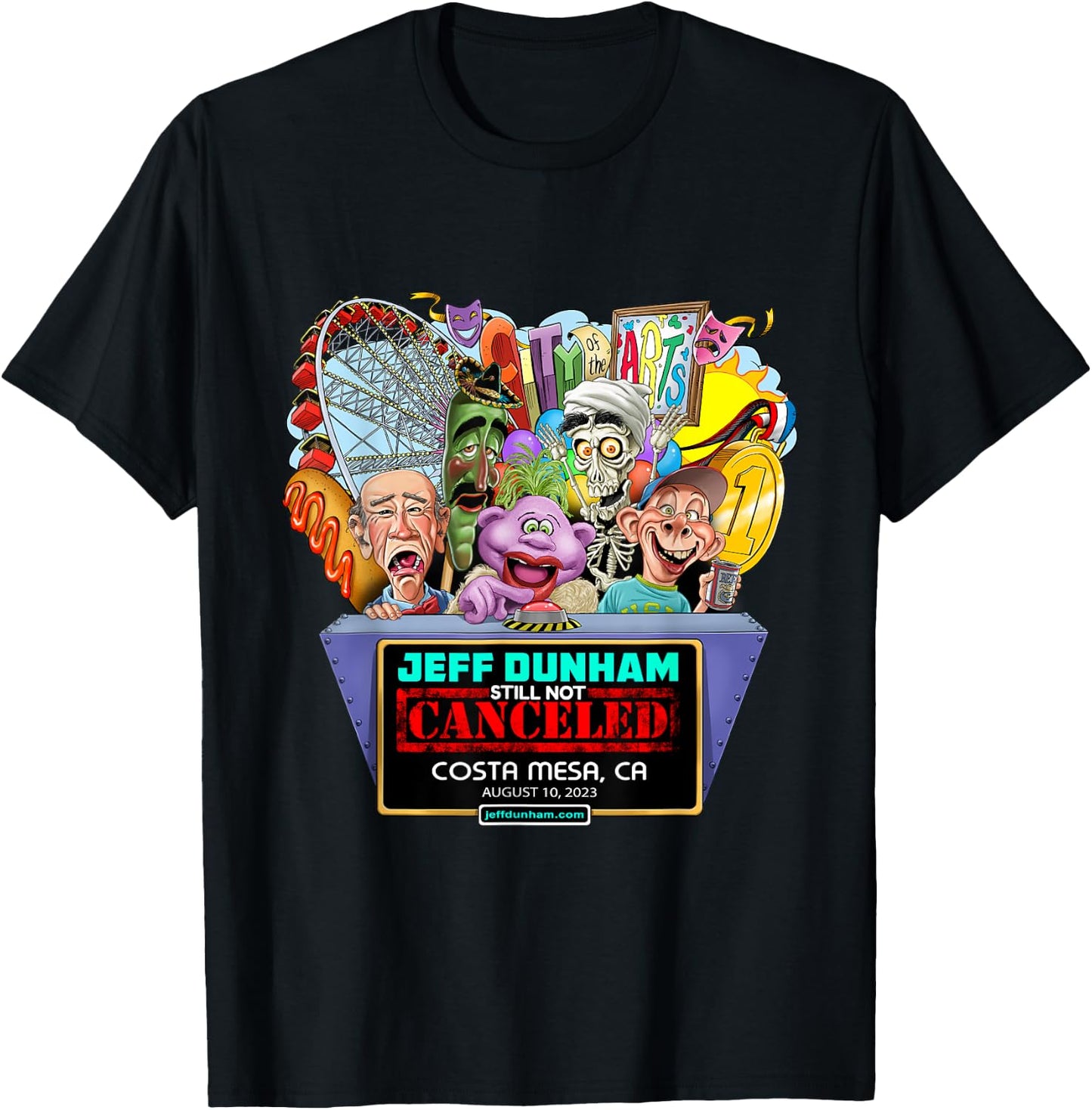 Jeff Dunham Costa Mesa, CA (2023) T-Shirt - T-Shirt | Black