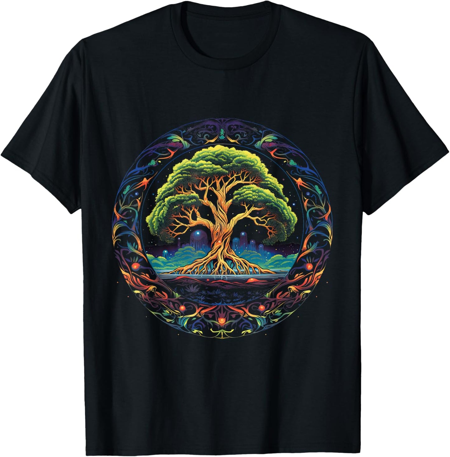 Tree of Life Viking Midgard Thor Walhalla T-Shirt - T-Shirt | Black