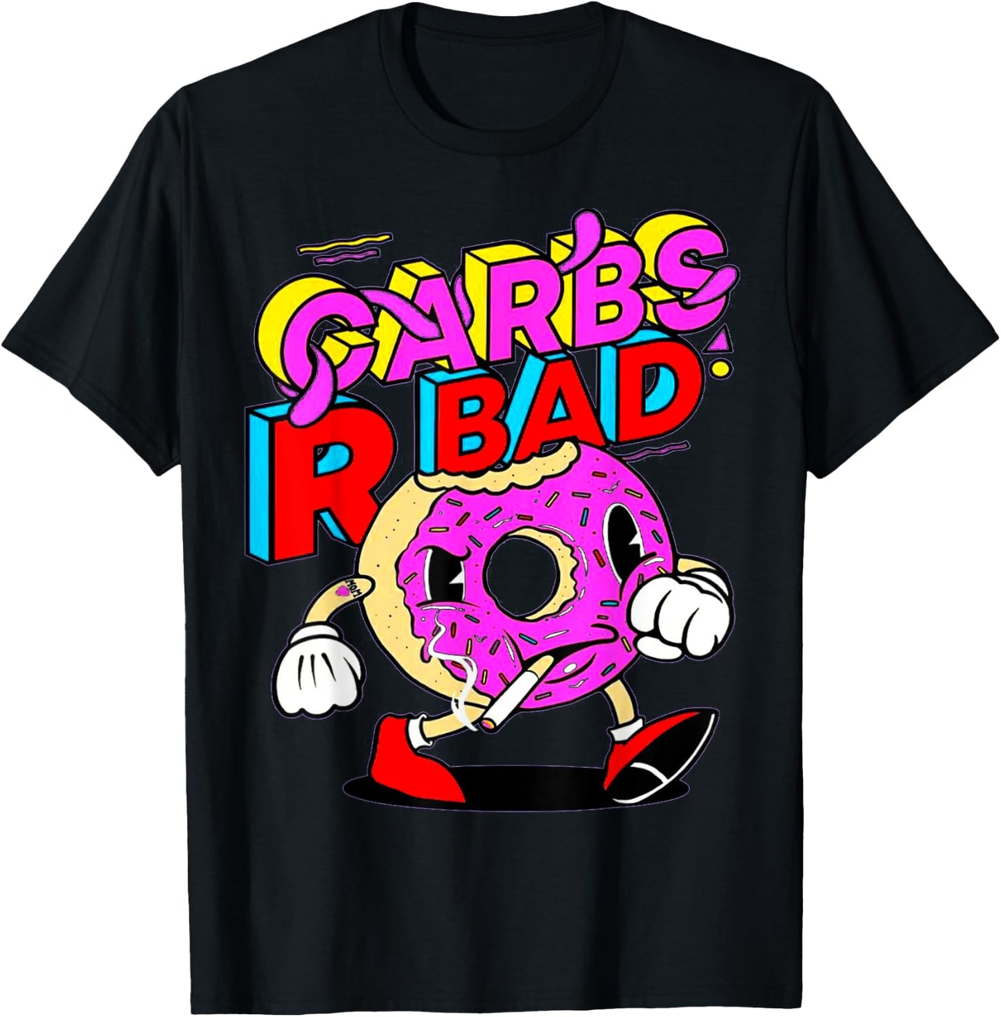 Funny Carbs R Bad Weightlifting Workout Bodybuilding Gym T-Shirt - T-Shirt | Black