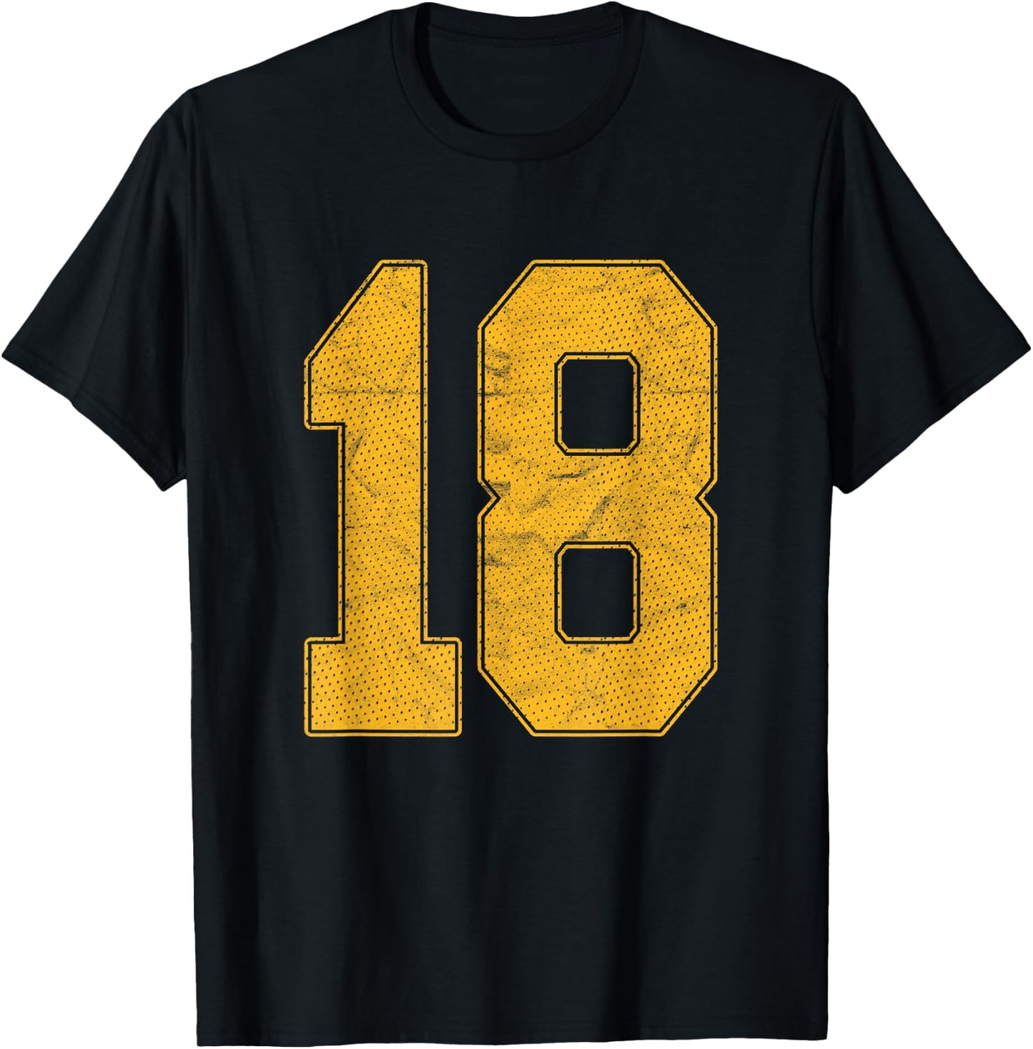 Number 18 Numbered Uniform Sports Team Jersey 18th Birthday T-Shirt - T-Shirt | Black