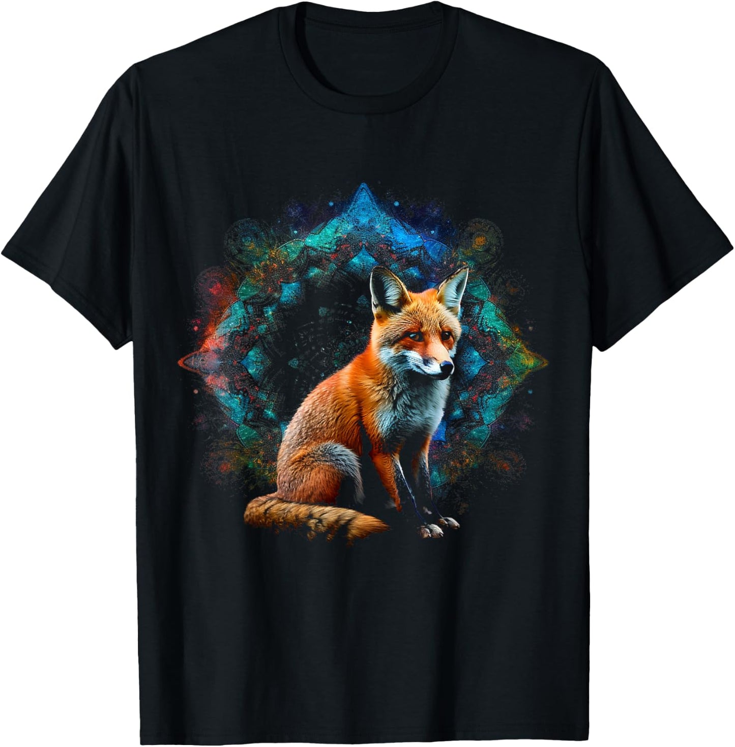 Fox - Art Animal Fox T-Shirt - T-Shirt | Black