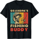 Funny Fishing Grandpa's Fishing Buddy Vintage Fishing T-Shirt - T-Shirt | Black