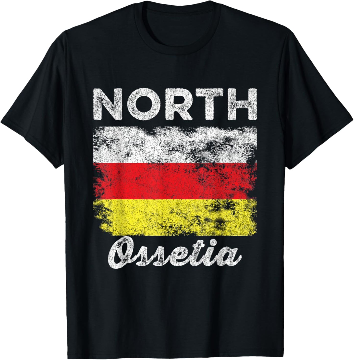 North Ossetia Flag Vintage - Men Women - North Ossetian Flag T-Shirt - T-Shirt | Black