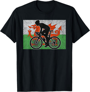 Wales Flag Bicycle Cycling T-Shirt - T-Shirt | Black