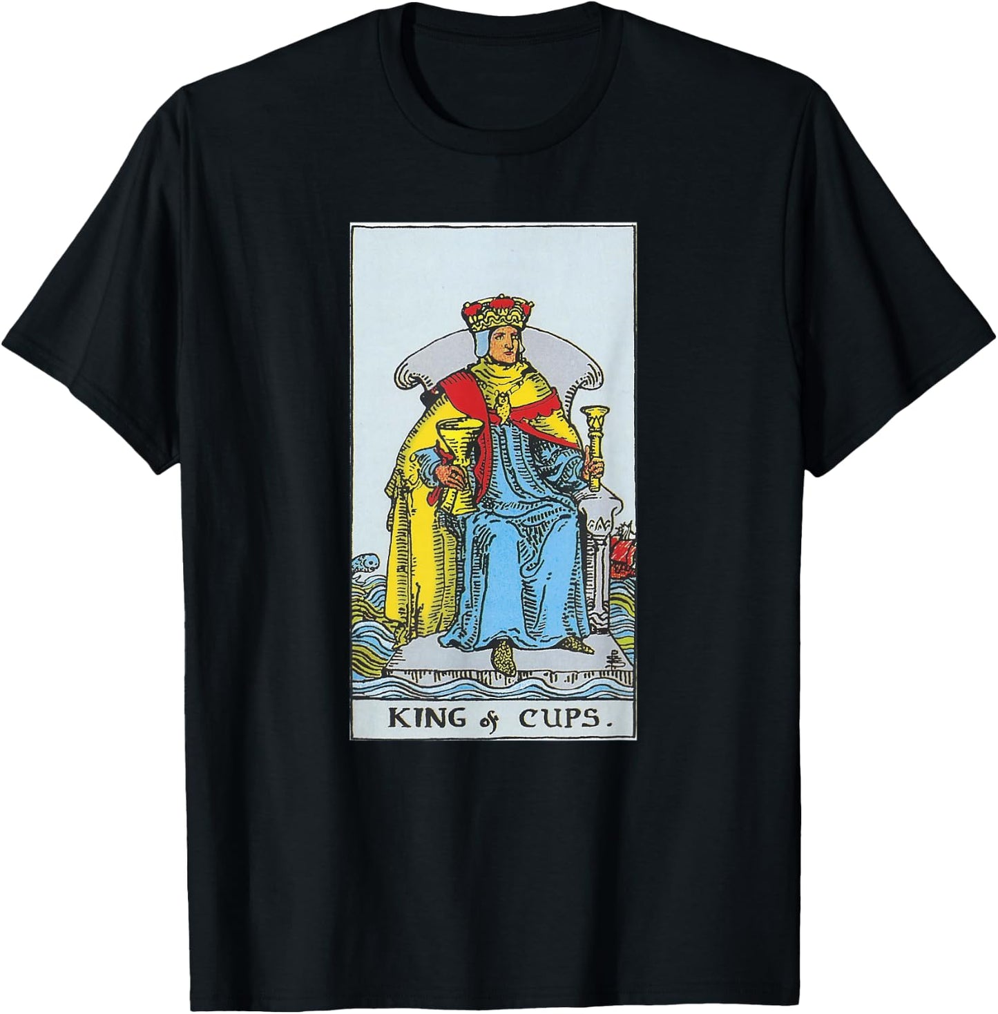 King of Cups Taro Card Shirt King of Cups Tarot T-Shirt - T-Shirt | Black