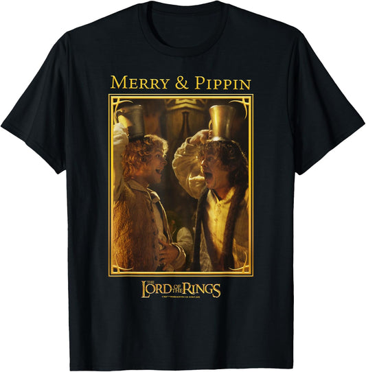 The Lord of The Rings Merry & Pippin Funny Memory Poster T-Shirt - T-Shirt | Black