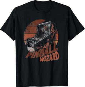 Step into The World of Retro Gaming with Our Pinball Wizard T-Shirt - T-Shirt | Black