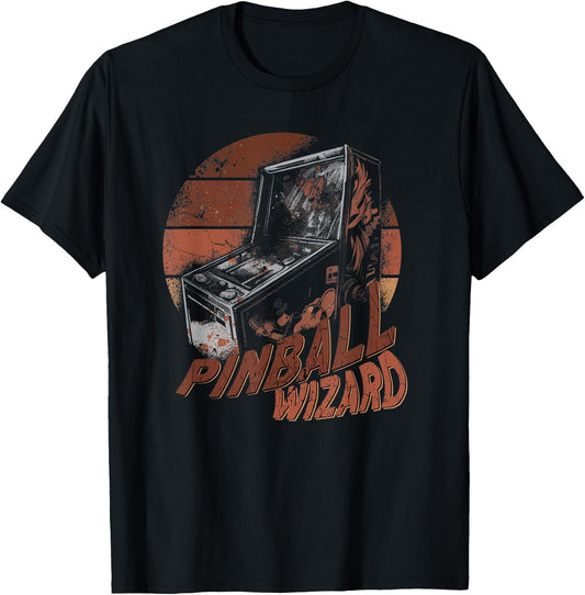 Step into The World of Retro Gaming with Our Pinball Wizard T-Shirt - T-Shirt | Black