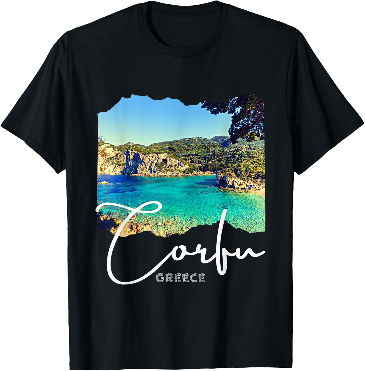 Corfu Island Greece Corfu T-Shirt - T-Shirt | Black