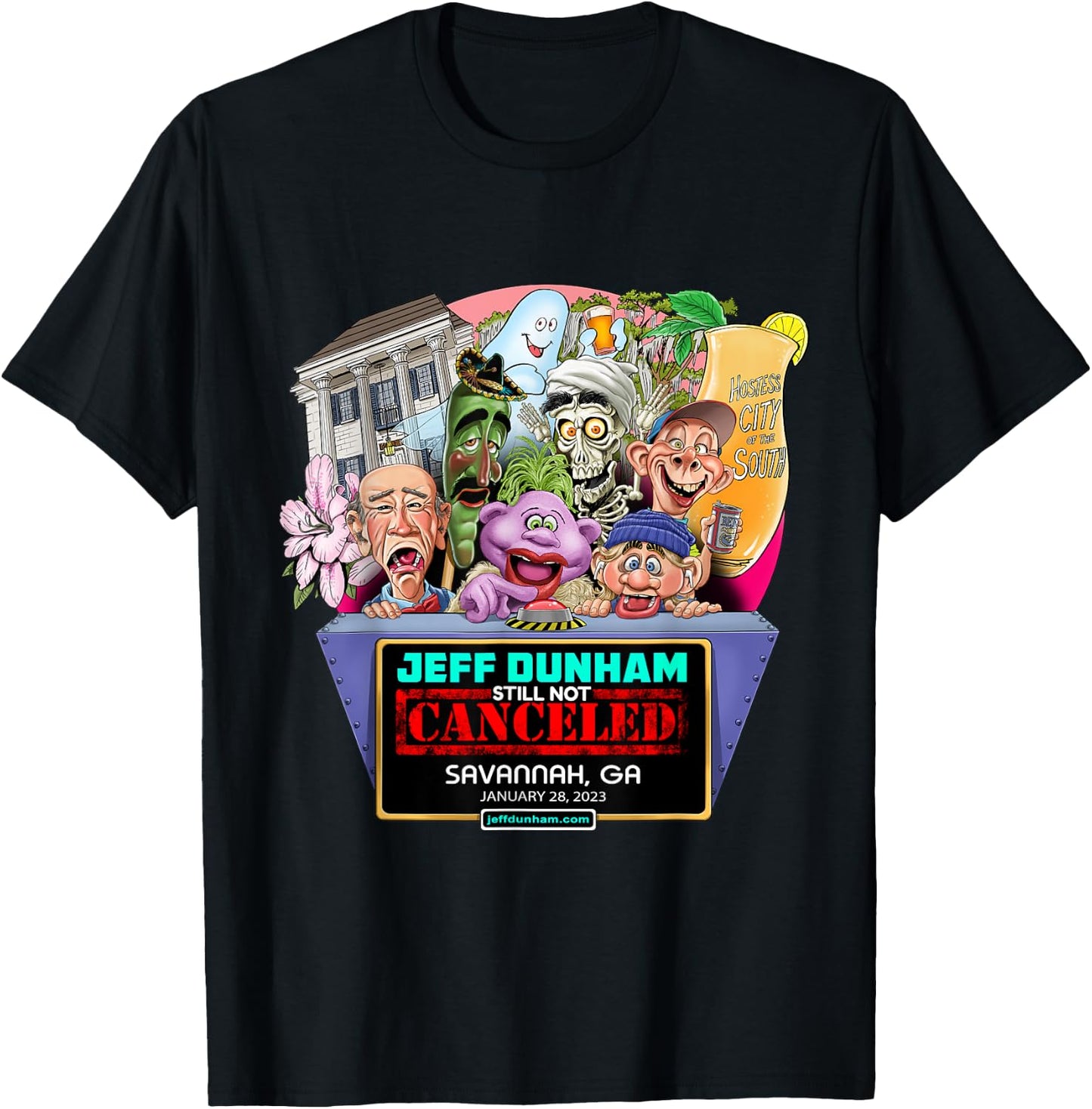 Jeff Dunham Savannah, GA (2023) T-Shirt - T-Shirt | Black