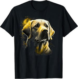 Cute white Labrador Dog on yellow Labrador Retriever Lover Women Kids T-Shirt - T-Shirt | Black
