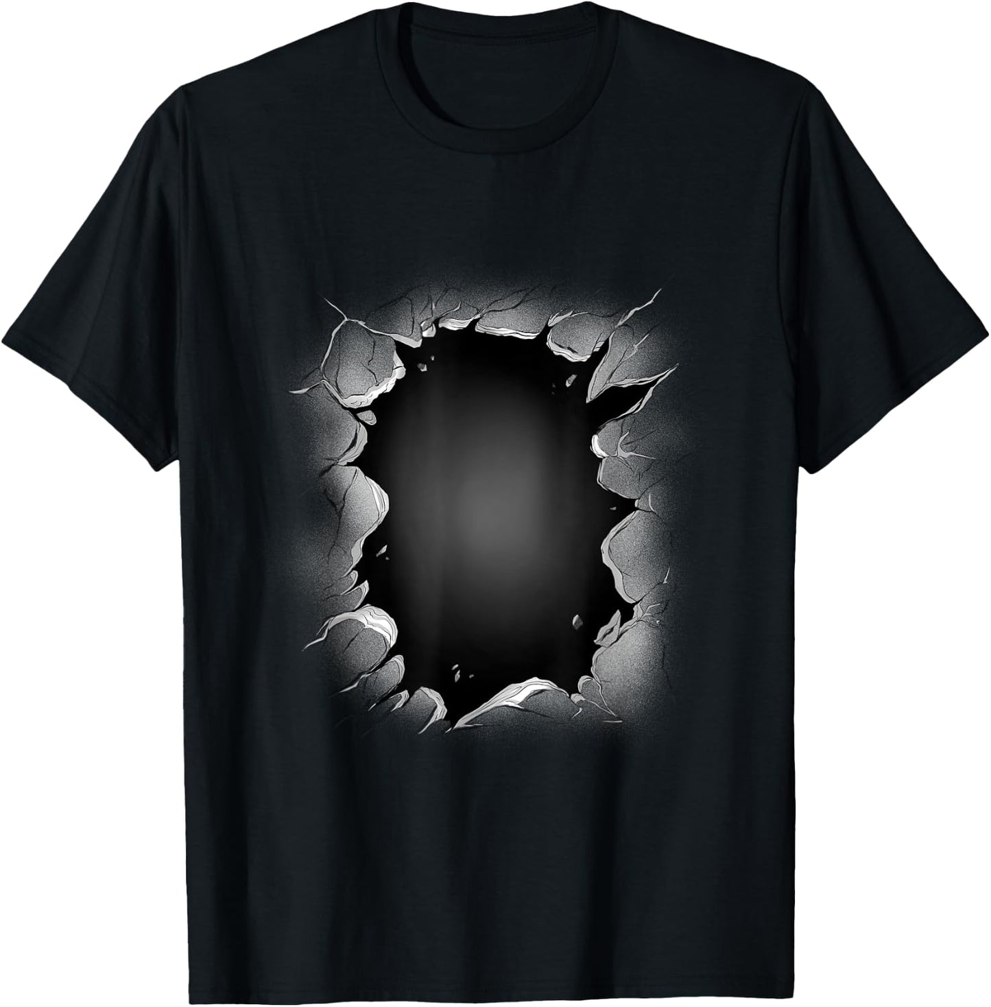 Hole in wall optical illusion T-Shirt - T-Shirt | Black