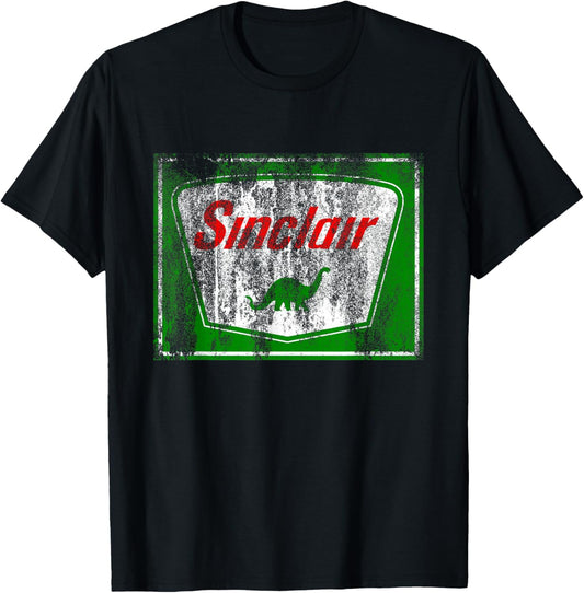 Dinosaur Gas Station Vintage Retro and Kids T-Shirt - T-Shirt | Black
